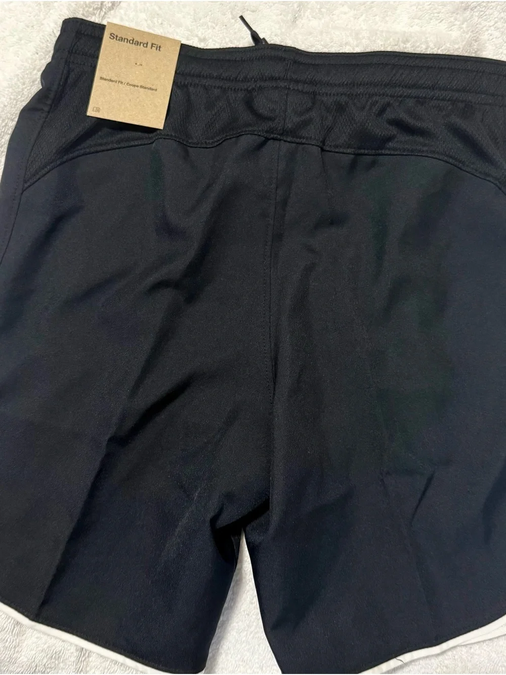 Nike Kids Black Athletic Shorts with White Swoosh Trim Size Small
